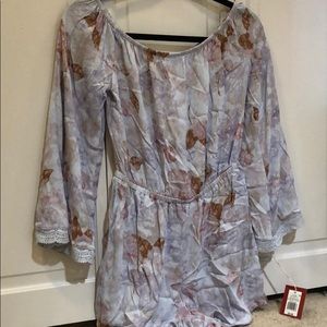 Pastel blue and purple romper